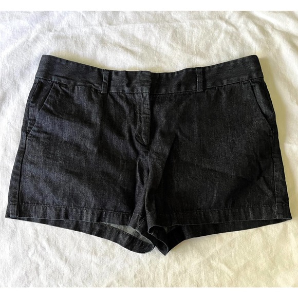 LOFT Pants - Ann Taylor LOFT Women's 12 Denim Shorts Dark Blue W 36/37" L 3.5" Belted